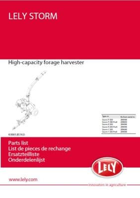 Lely Storm P300 Parts Book 4.9001.8514.0 (PDF Digital download)