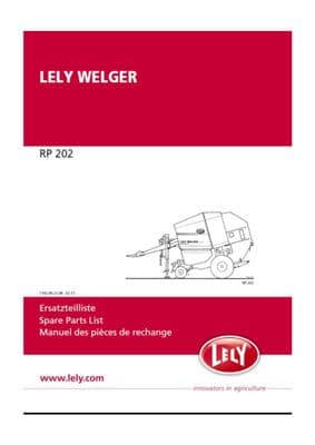 Lely Welger RP202 Parts Book 1742.99.21.08    02.12  (PDF Digital download)