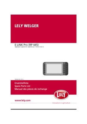 Lely Welger RP445 E-Link Pro Part Book Supplement  (PDF Digital download)