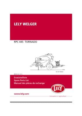 Lely Welger RPC 445 Tornado Parts Book 4895.99.21.04  02.13  (PDF Digital download)