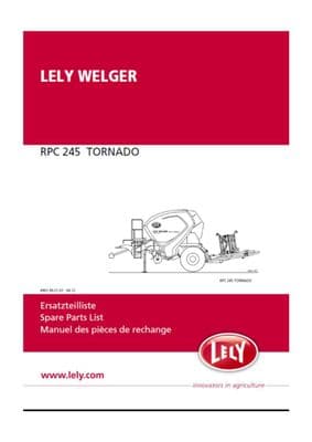 Lely Welger RPC245 Tornado Parts Book  4901.99.21.01  04.12  (PDF Digital download)