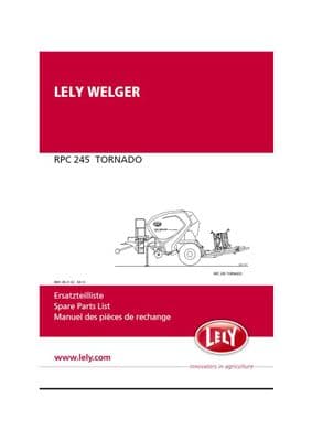 Lely Welger RPC245 Tornado Parts Book 4901.99.21.02   04.13  (PDF Digital download)