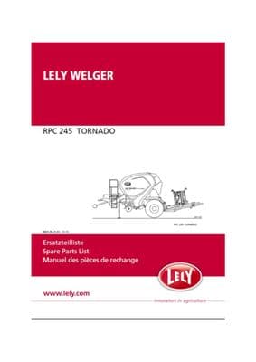 Lely Welger RPC245 Tornado Parts Book 4901.99.21.03   12.13  (PDF Digital download)