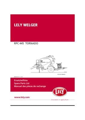 Lely Welger RPC445 Tornado Parts Book  4895.99.21.01  10.10  (PDF Digital download)