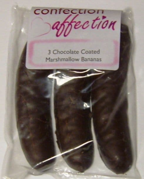 3 Chocolate Covered Marshmallow Bananas