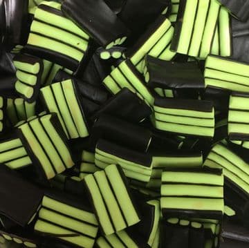 Apple Liquorice Stripes 100g