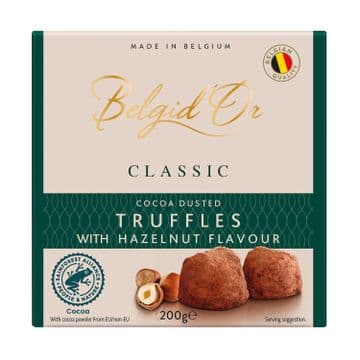 Belgid'Or Belgian Cocoa Dusted Hazelnut Flavour Truffles 200g
