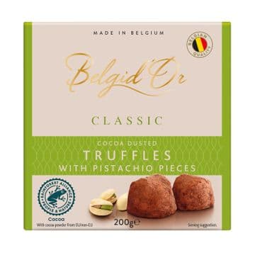 Belgid'Or Belgian Cocoa Dusted Pistachio Truffles 200g