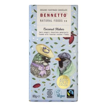 Bennetto 60% Dark Coconut Chocolate Bar 80g