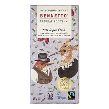 Bennetto 82% Super Dark Chocolate Bar 80g