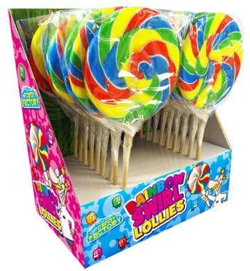 Candy Factory Rainbow Swirly Pop Lolly 4" 10cm