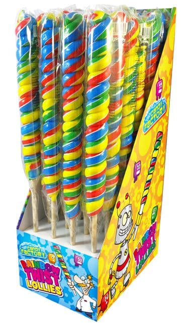 Candy Factory Rainbow Twist Pop Lolly 7.5" 19cm
