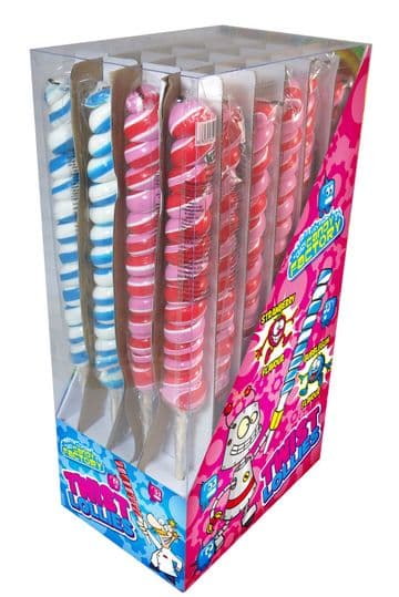 Candy Factory Red/Blue Twist Pop Lolly 7.5" 19cm