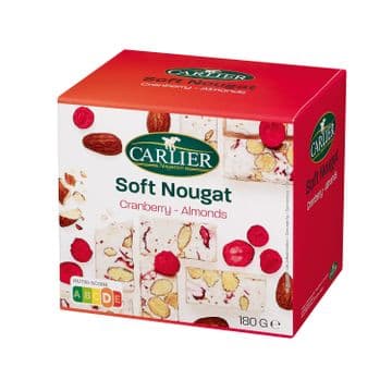 Carlier Soft Cranberry & Almond Nougat 180g