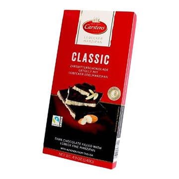 Carstens Lubecker Chocolate Covered Marzipan Bar 140g