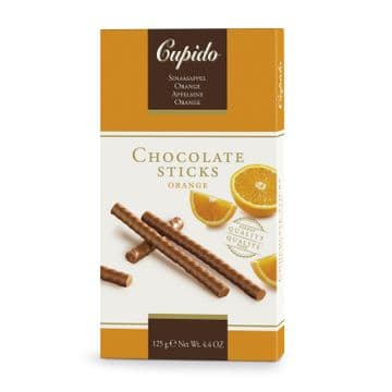 Cupido Milk Orange Sticks 125g