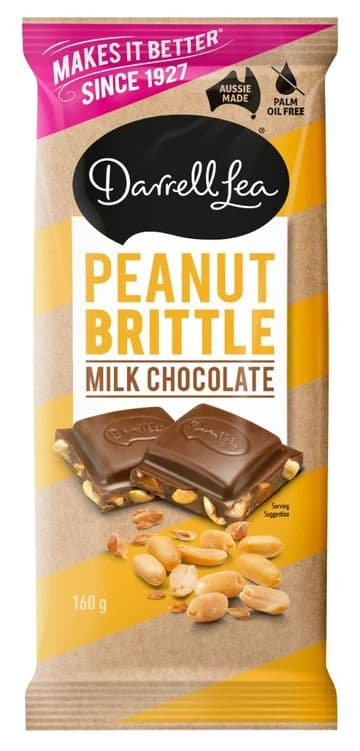 Darrell Lea Peanut Brittle Milk Chocolate Bar 160g