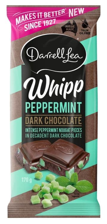 Darrell Lea Peppermint Whipp Dark Chocolate Bar 170g