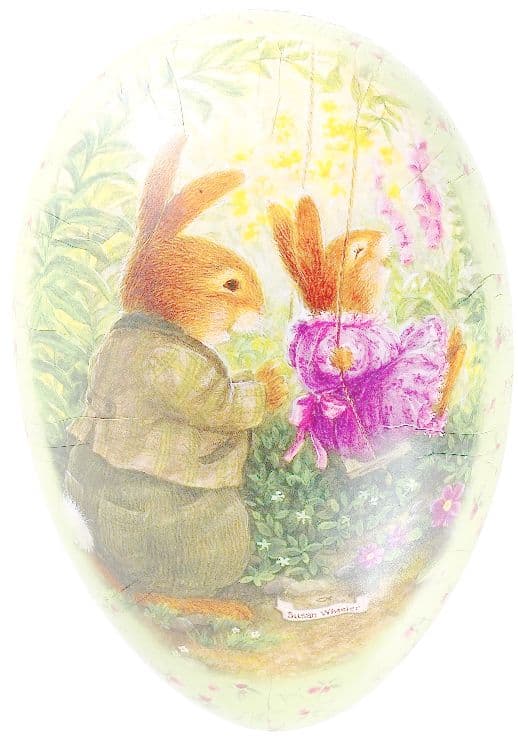 Decorated cardboard Easter Egg 12cm