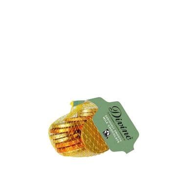 Divine Fairtrade Net Of Milk Chocolate Coins 65g