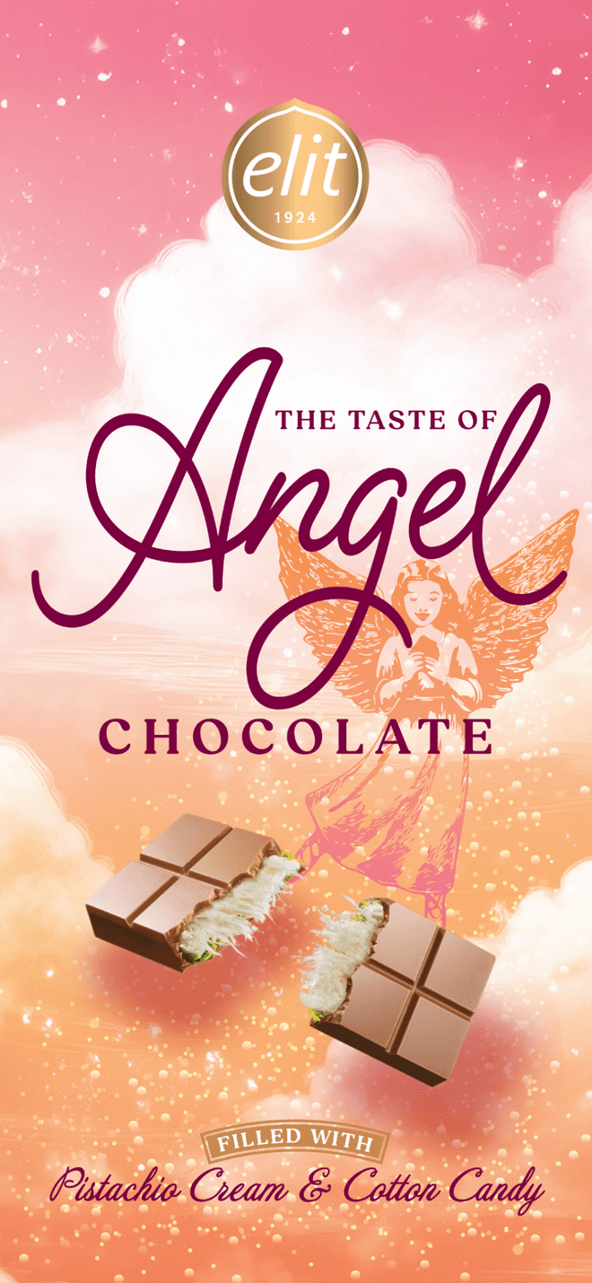 Elit Angel Pistachio Milk Chocolate Bar 85g