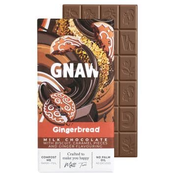 Gnaw Milk Chocolate Bar With Gingerbread Flavour 80g