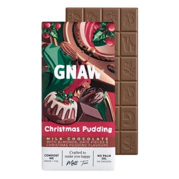 Gnaw Milk Chocolate Xmas Pudding Bar 80g