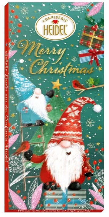 Heidel 3D Christmas Gnome Milk Chocolate Bar 100g