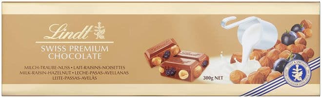 Lindt Hazelnut & Raisin Gold Bar 300g