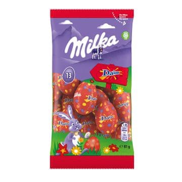 Milka Mini Milk Chocolate Daim Easter Eggs 81g