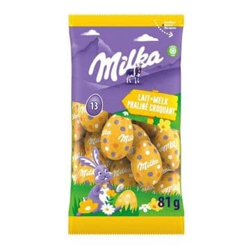 Milka Mini Milk Chocolate Praline Crunch Eggs 81g