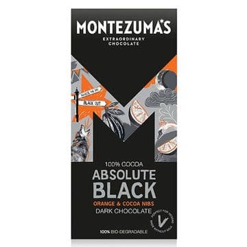 Montezuma's Absolute Black - Orange Dark Chocolate (100%) 90g