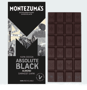 Montezuma's Absolute Black - With Almonds (100%) 90g