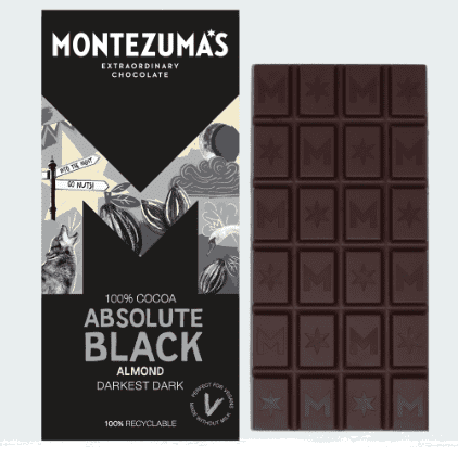 Montezuma's Absolute Black - With Almonds (100%) 90g