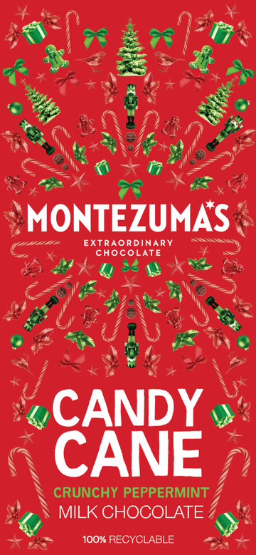 Montezuma's - Candy Cane Milk Chocolate With Crunchy Peppermint 60g