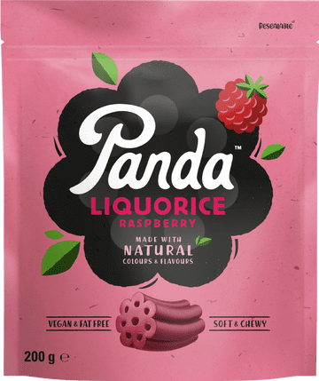 Panda Raspberry Liquorice 200g