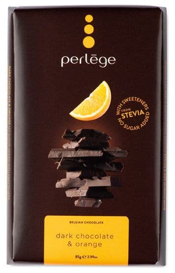 Perlege Stevia Dark Chocolate Bar And Orange 85g