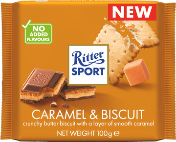 Ritter Sport Butter Biscuit & Caramel Milk Chocolate Bar 100g