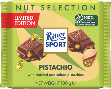 Ritter Sport Pistachio In Milk Chocolate 100g