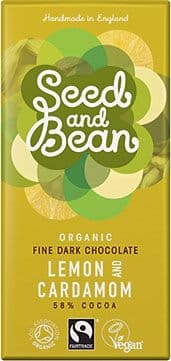 Seed & Bean Organic Lemon & Cardamom Dark Chocolate 85g