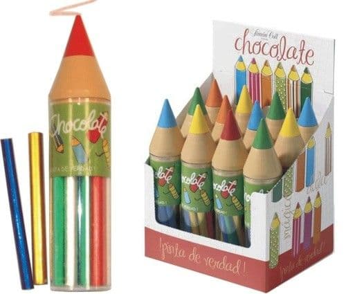 Simon Coll Milk Chocolate Pencils In A Wax Crayon Container