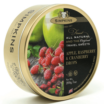 Simpkins Travel Sweets Tin 200g - Apple, Raspberry & Cranberry