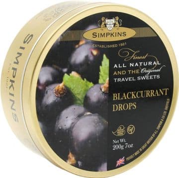 Simpkins Travel Sweets Tin 200g - Blackcurrant
