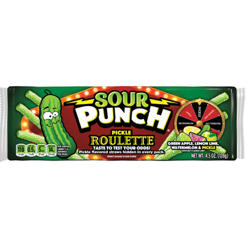 Sour Punch Pickle Roulette Straws 128g