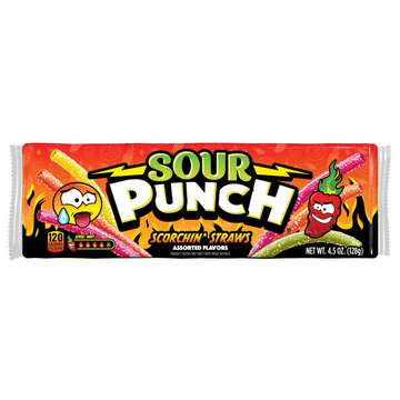Sour Punch Scorchin' Straws 128g