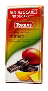 Torras No Added Sugar Dark Chocolate Bar With Mango 75g