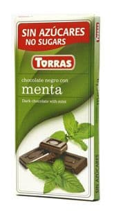 Torras No Added SugarDark Chocolate Bar With Mint 75g