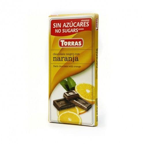 Torras No Added SugarDark Chocolate Bar With Orange 75g