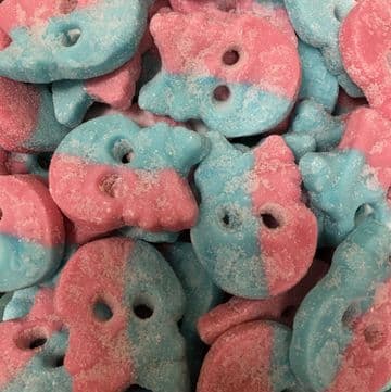 Vegan Sour Bubblegum Skulls Foam Sweets