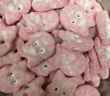 Vegan Sour Raspberry Skulls Foam Sweets